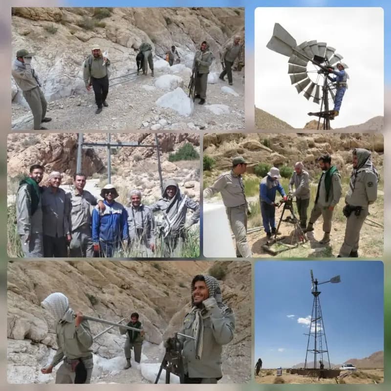 احیای شریان حیات در سفیدکوه آرسک دامغان؛ تلمبه‌های بادی دوباره جان گرفتند.