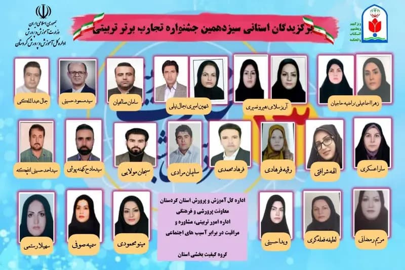 برگزیدگان مرحله استانی سیزدهمین جشنواره تجارب برتر تربیتی معرفی شدند
