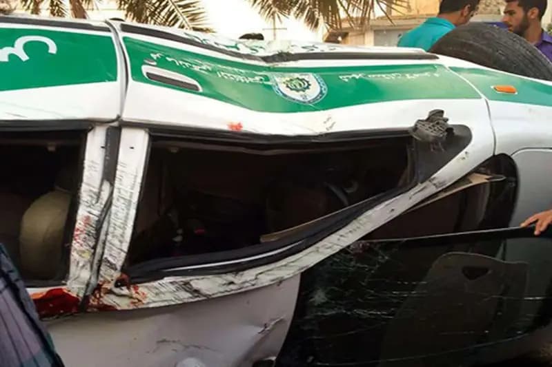 جان باختن یک مامور انتظامی در آبادان به علت واژگونی خودرو