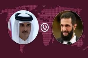 گفت‌وگوی تلفنی رئیس دوره انتقالی سوریه و امیر قطر